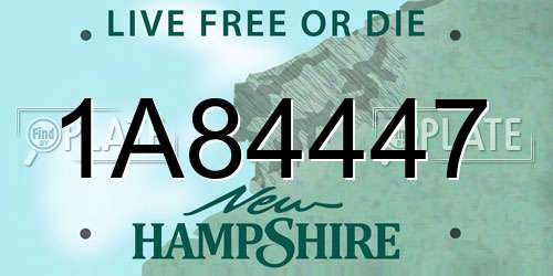1A84447 New Hampshire License Plate