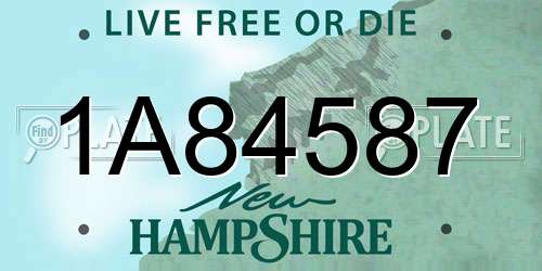 1A84587 New Hampshire License Plate