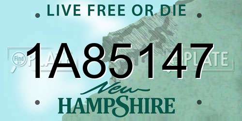 1A85147 New Hampshire License Plate