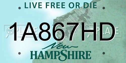 1A867HD New Hampshire License Plate