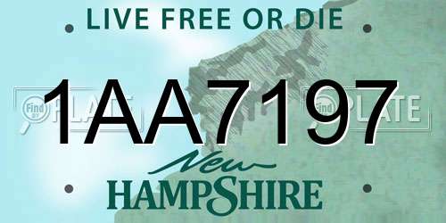 1AA7197 New Hampshire License Plate