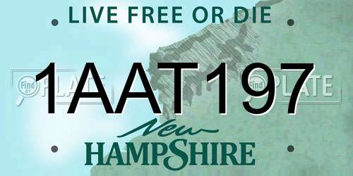 1AAT197 New Hampshire License Plate