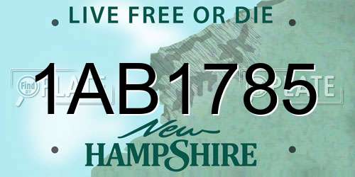 1AB1785 New Hampshire License Plate