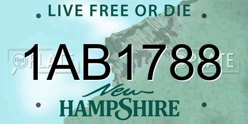 1AB1788 New Hampshire License Plate
