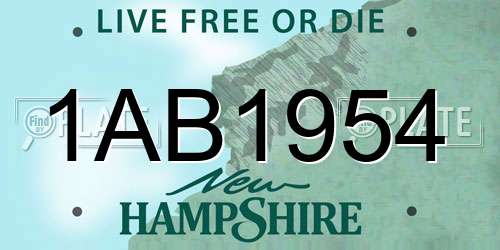 1AB1954 New Hampshire License Plate