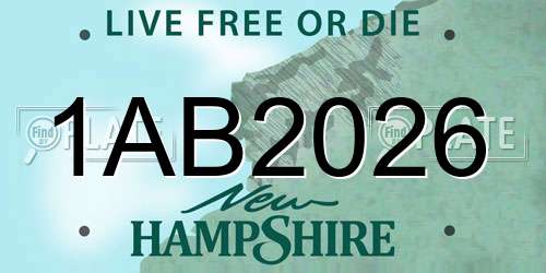 1AB2026 New Hampshire License Plate