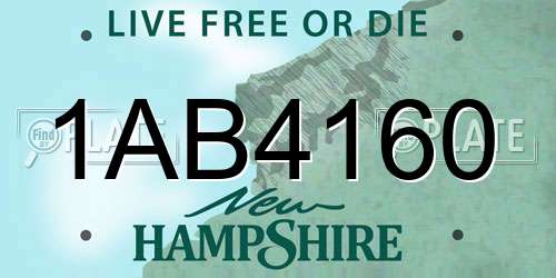1AB4160 New Hampshire License Plate