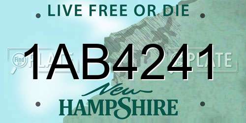 1AB4241 New Hampshire License Plate