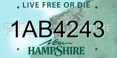 1AB4243 New Hampshire License Plate