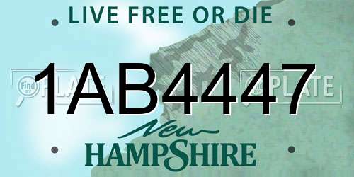 1AB4447 New Hampshire License Plate