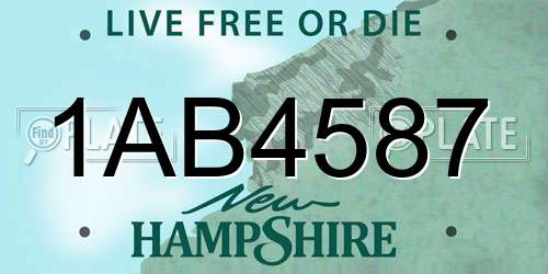 1AB4587 New Hampshire License Plate
