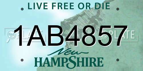 1AB4857 New Hampshire License Plate