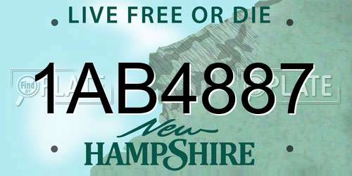 1AB4887 New Hampshire License Plate