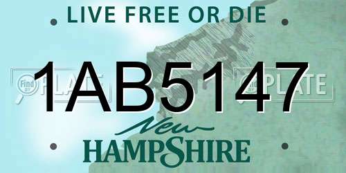 1AB5147 New Hampshire License Plate