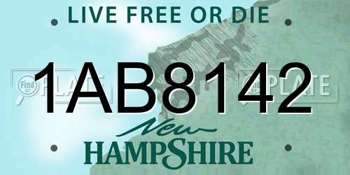 1AB8142 New Hampshire License Plate