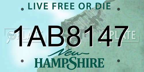 1AB8147 New Hampshire License Plate