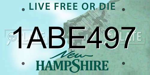 1ABE497 New Hampshire License Plate