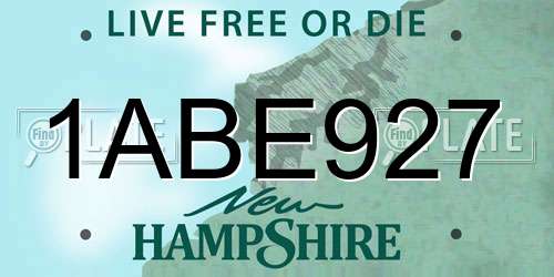 1ABE927 New Hampshire License Plate