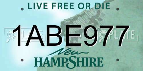 1ABE977 New Hampshire License Plate