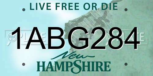 1ABG284 New Hampshire License Plate