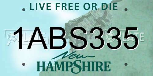 1ABS335 New Hampshire License Plate