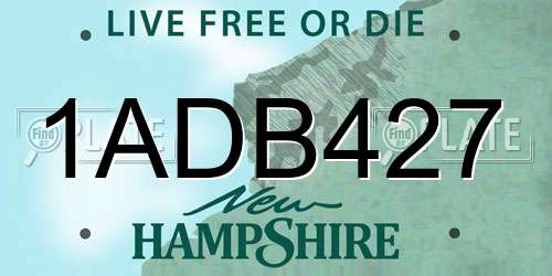 1ADB427 New Hampshire License Plate