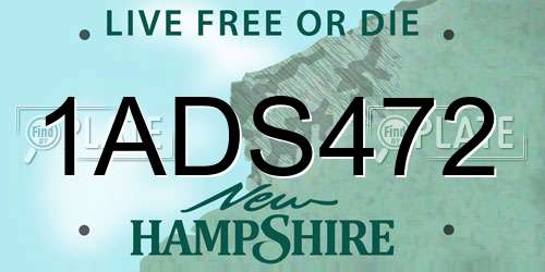 1ADS472 New Hampshire License Plate
