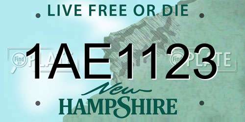 1AE1123 New Hampshire License Plate