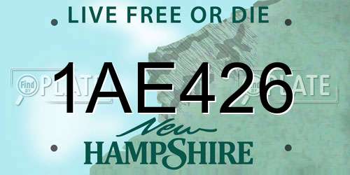 1AE426 New Hampshire License Plate