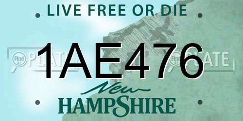 1AE476 New Hampshire License Plate