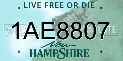 1AE8807 New Hampshire License Plate
