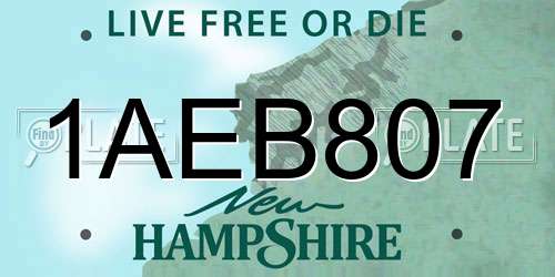 1AEB807 New Hampshire License Plate