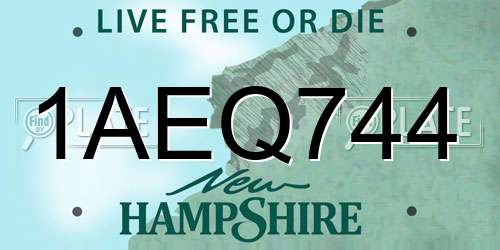 1AEQ744 New Hampshire License Plate