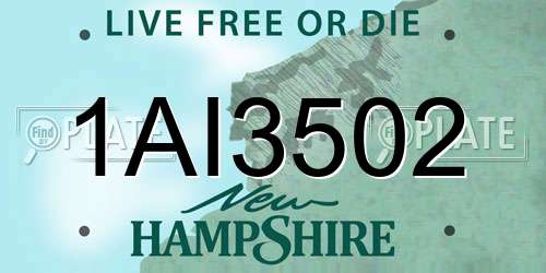 1AI3502 New Hampshire License Plate