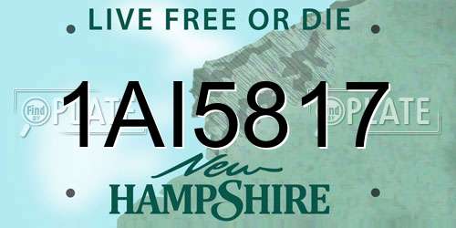 1AI5817 New Hampshire License Plate