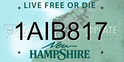 1AIB817 New Hampshire License Plate