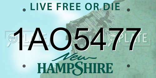 1AO5477 New Hampshire License Plate