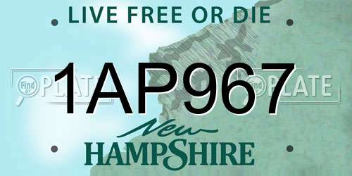 1AP967 New Hampshire License Plate
