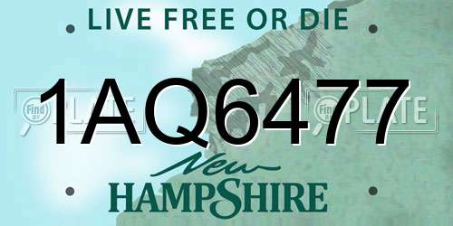 1AQ6477 New Hampshire License Plate