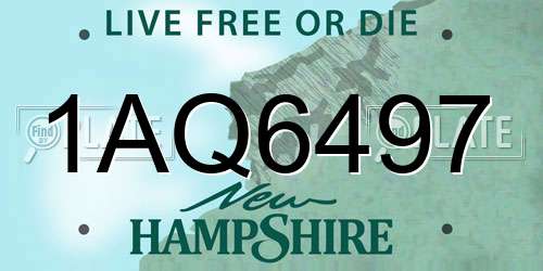 1AQ6497 New Hampshire License Plate