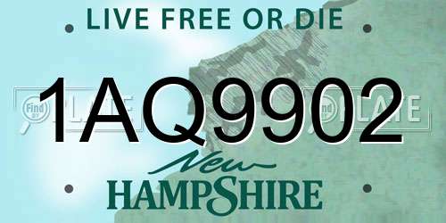 1AQ9902 New Hampshire License Plate