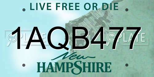 1AQB477 New Hampshire License Plate