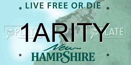 1ARITY New Hampshire License Plate