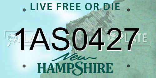 1AS0427 New Hampshire License Plate