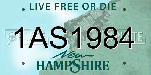 1AS1984 New Hampshire License Plate