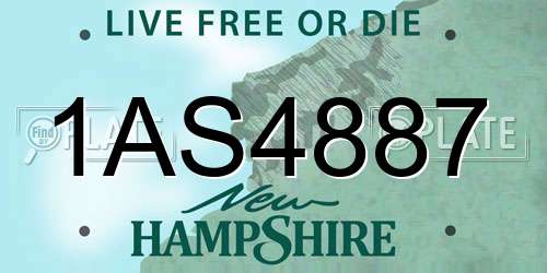 1AS4887 New Hampshire License Plate