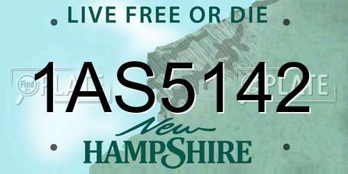 1AS5142 New Hampshire License Plate