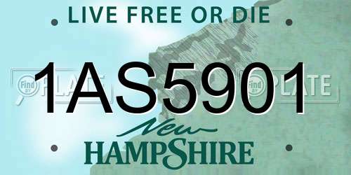 1AS5901 New Hampshire License Plate
