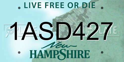 1ASD427 New Hampshire License Plate