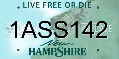 1ASS142 New Hampshire License Plate
